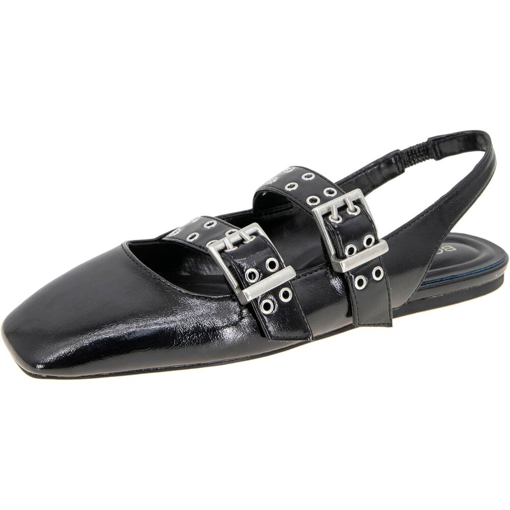 Sz 10 - BCBGeneration Hendo Black Slingback Flats Womens Studded Mary Jane NIB